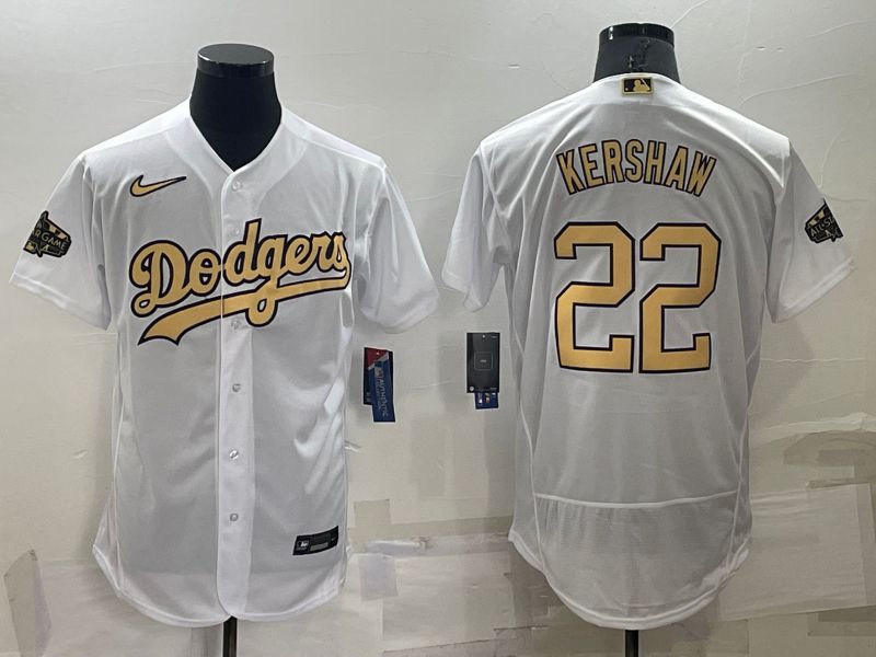 Men Los Angeles Dodgers #22 Kershaw White 2022 All Star Elite Nike MLB Jersey